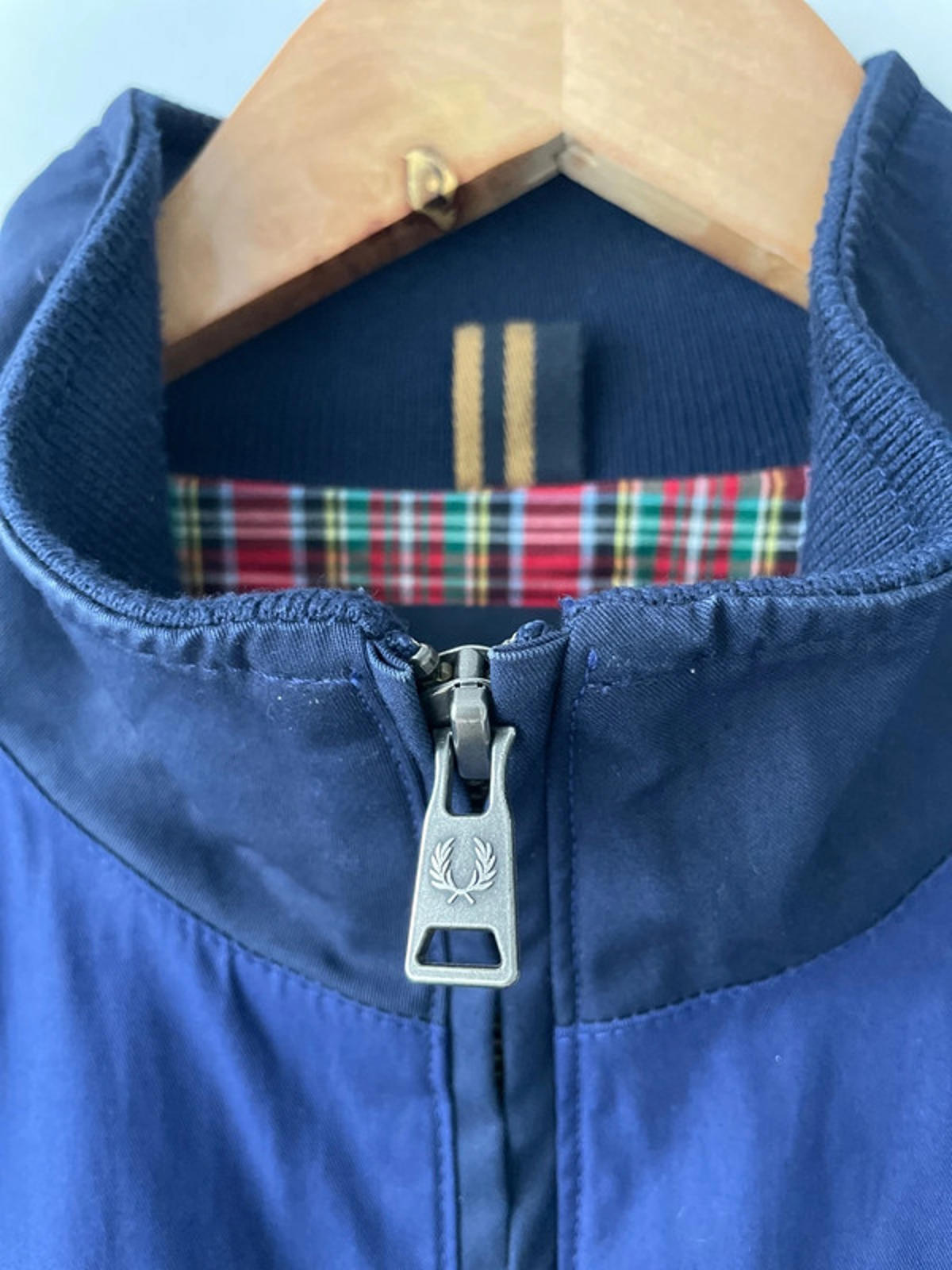 Men’s Fred Perry Premium Harrington Jacket Coat In Navy - Small - 2116