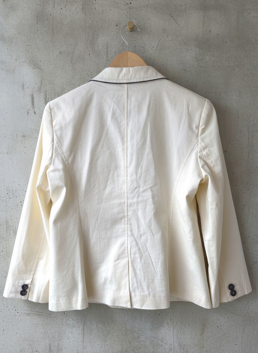Women’s Love Moschino Cream Blazer with Black Piping and Button Details - UK16 -