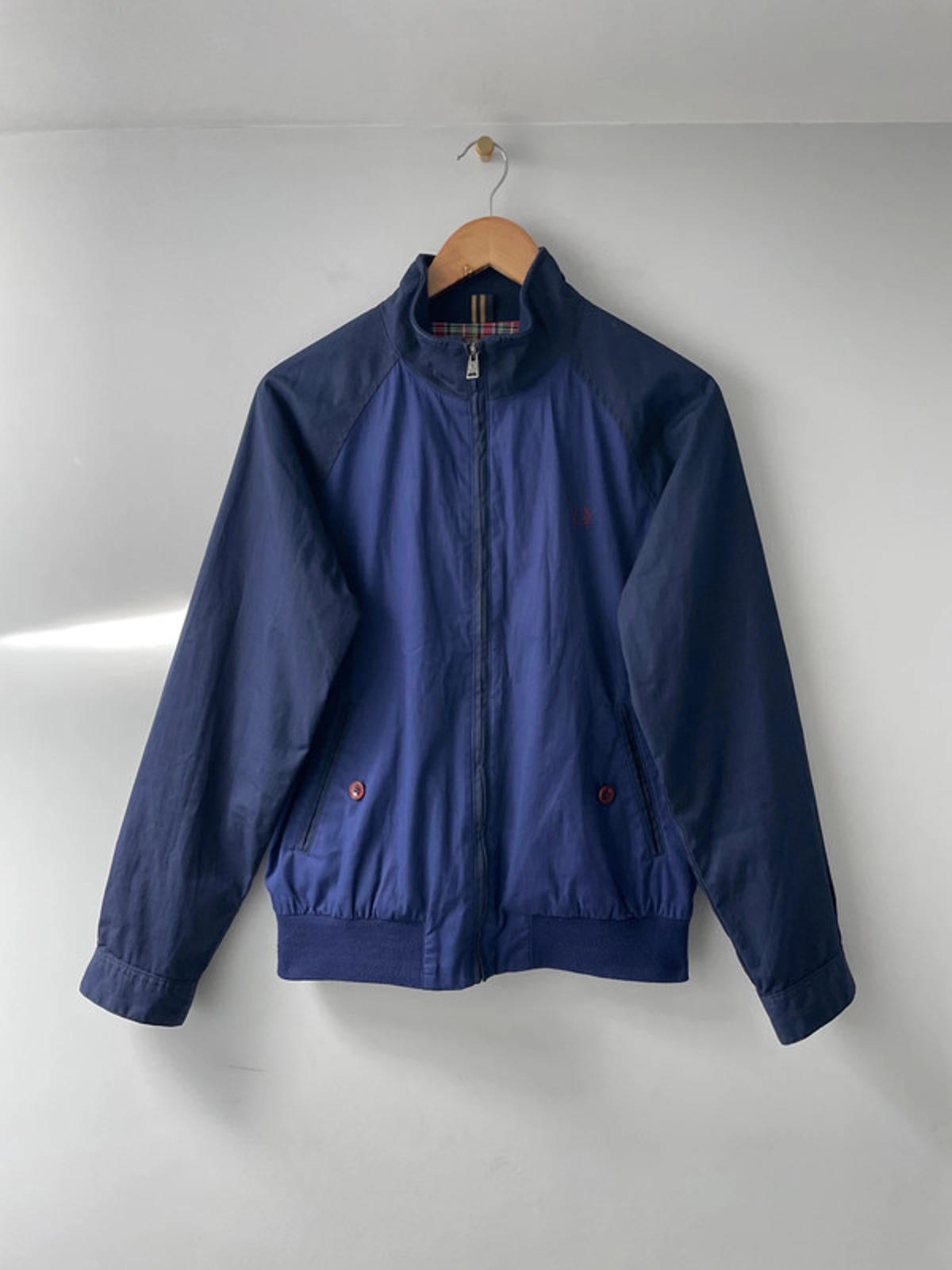 Men’s Fred Perry Premium Harrington Jacket Coat In Navy - Small - 2116