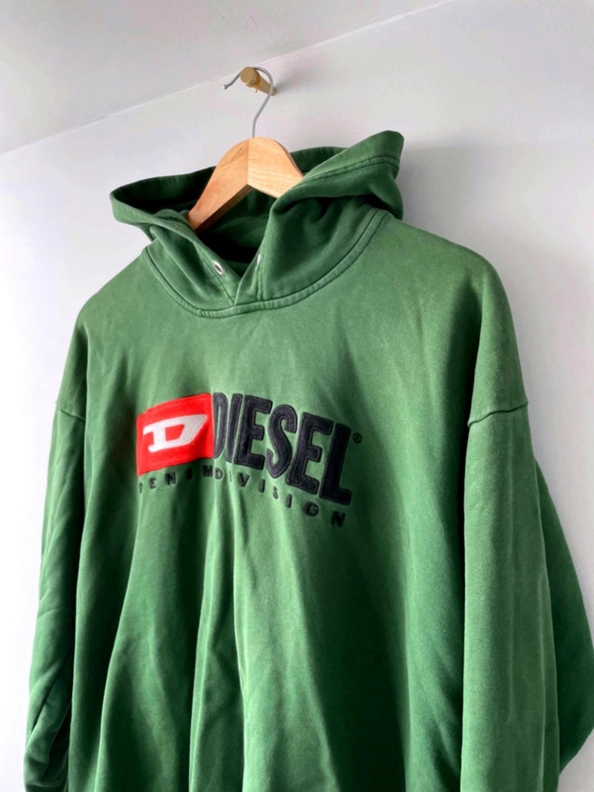 Men’s Diesel Embroidered Premium Logo Hoodie In Green - Small - 2140