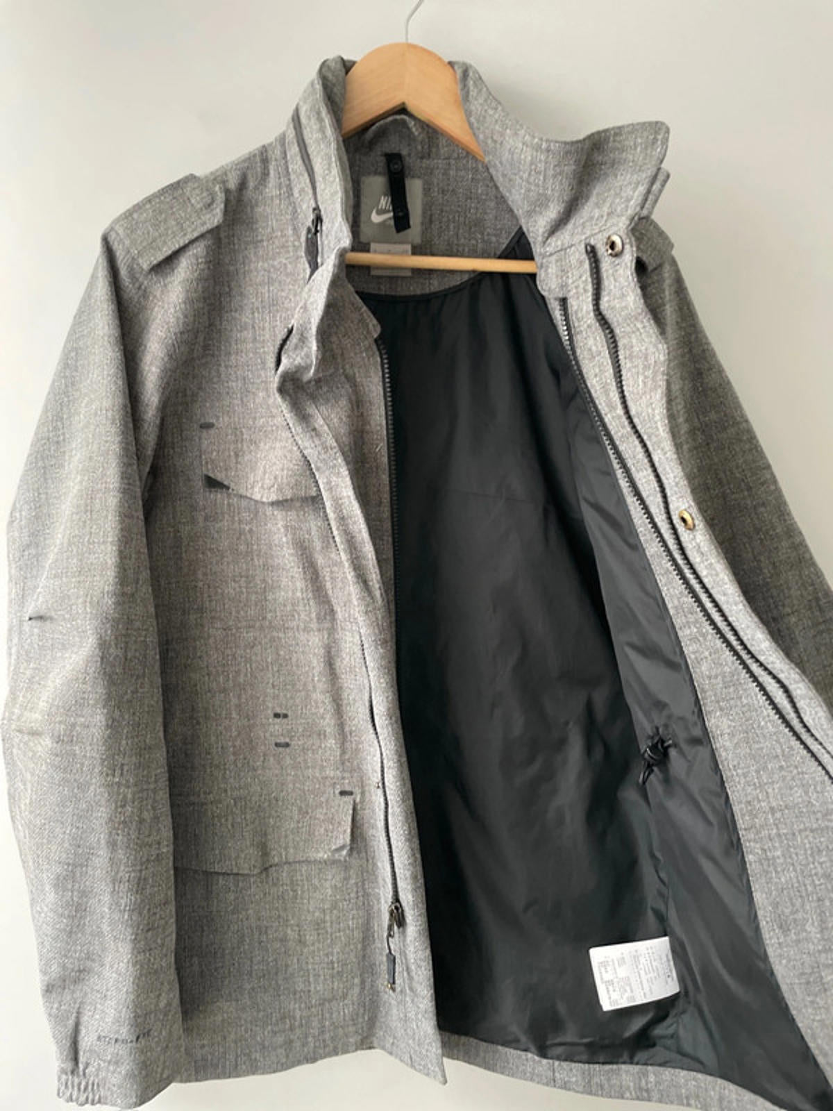 Men’s Nike M65 Zip Through Hooded Jacket In Grey - Small - 2274