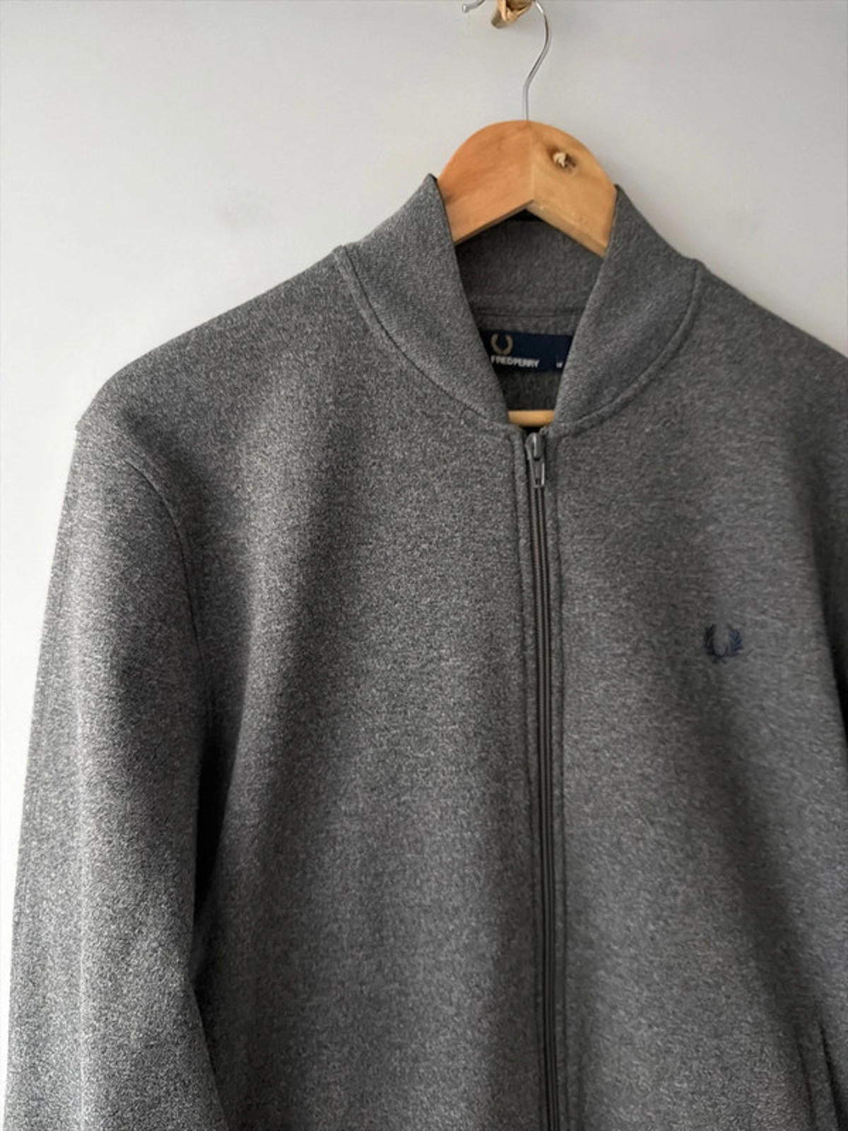 Men’s Fred Perry Zip Through Bomber Jacket In Grey - Medium - 2691