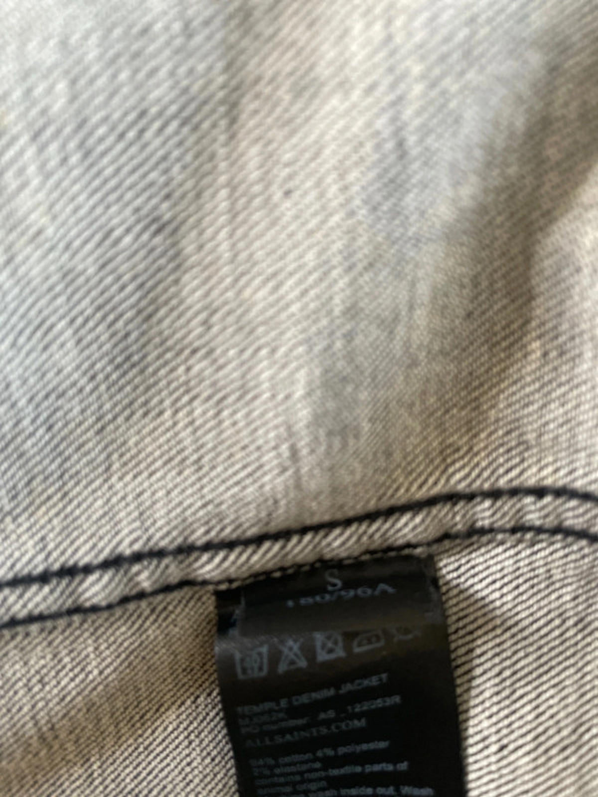 Women’s Allsaints Denim Jacket Coat In Washed Black - Small - 2132