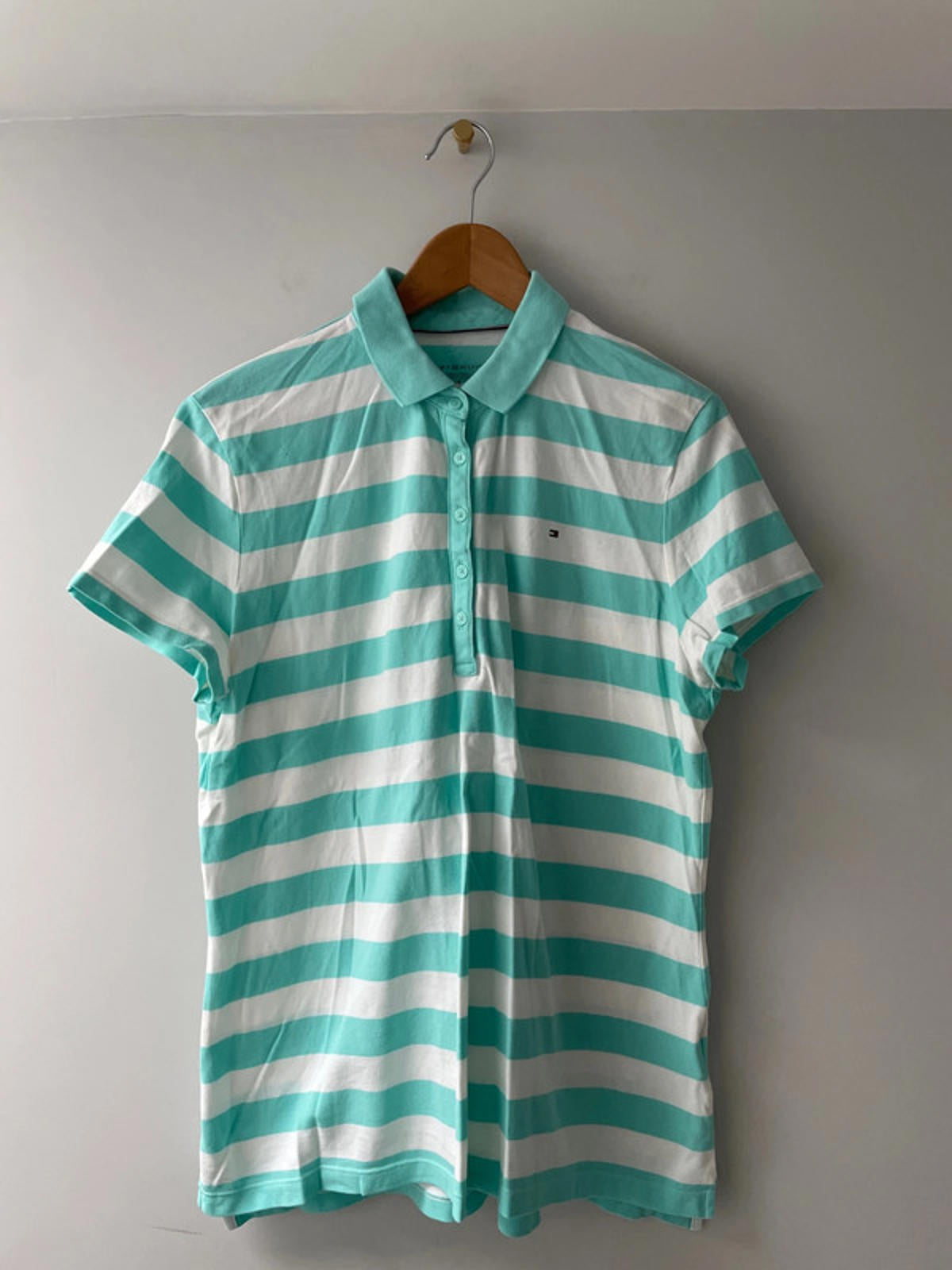 Womens Tommy Hilfiger Striped Polo Top - Large - 1596