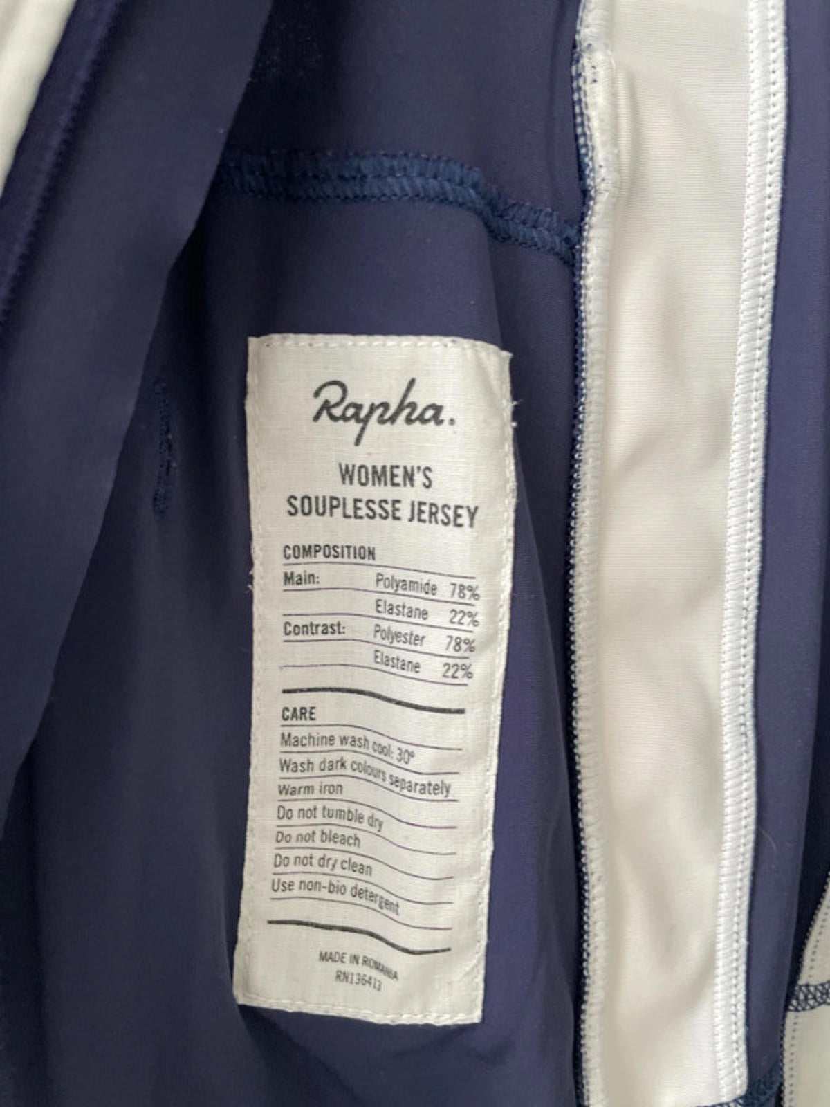 Women’s Rapha Premium Souplesse Cyling Jersey Top In Navy - XSmall - 2277