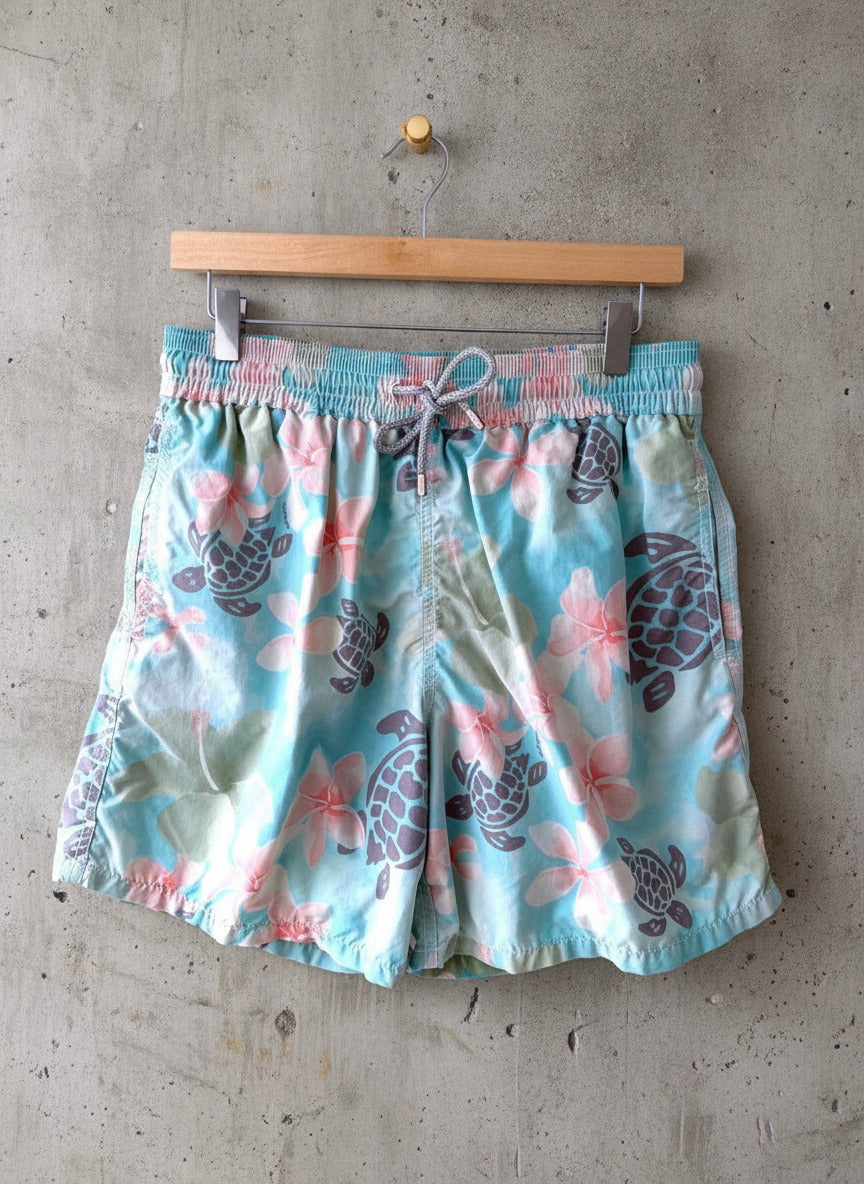 Men's Vilebrequin Swim Shorts With Turtle and Floral Print - XLarge - 3604