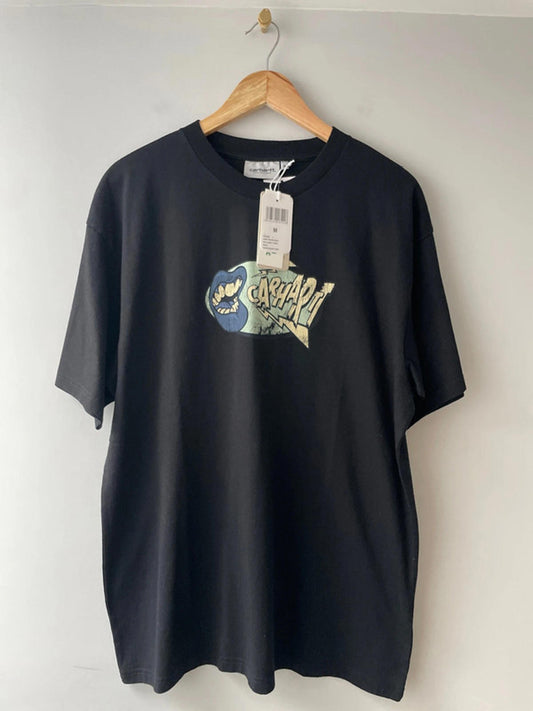 Men’s Carhartt Louder Printed Crew Neck T-Shirt Top In Black - Medium - 2542