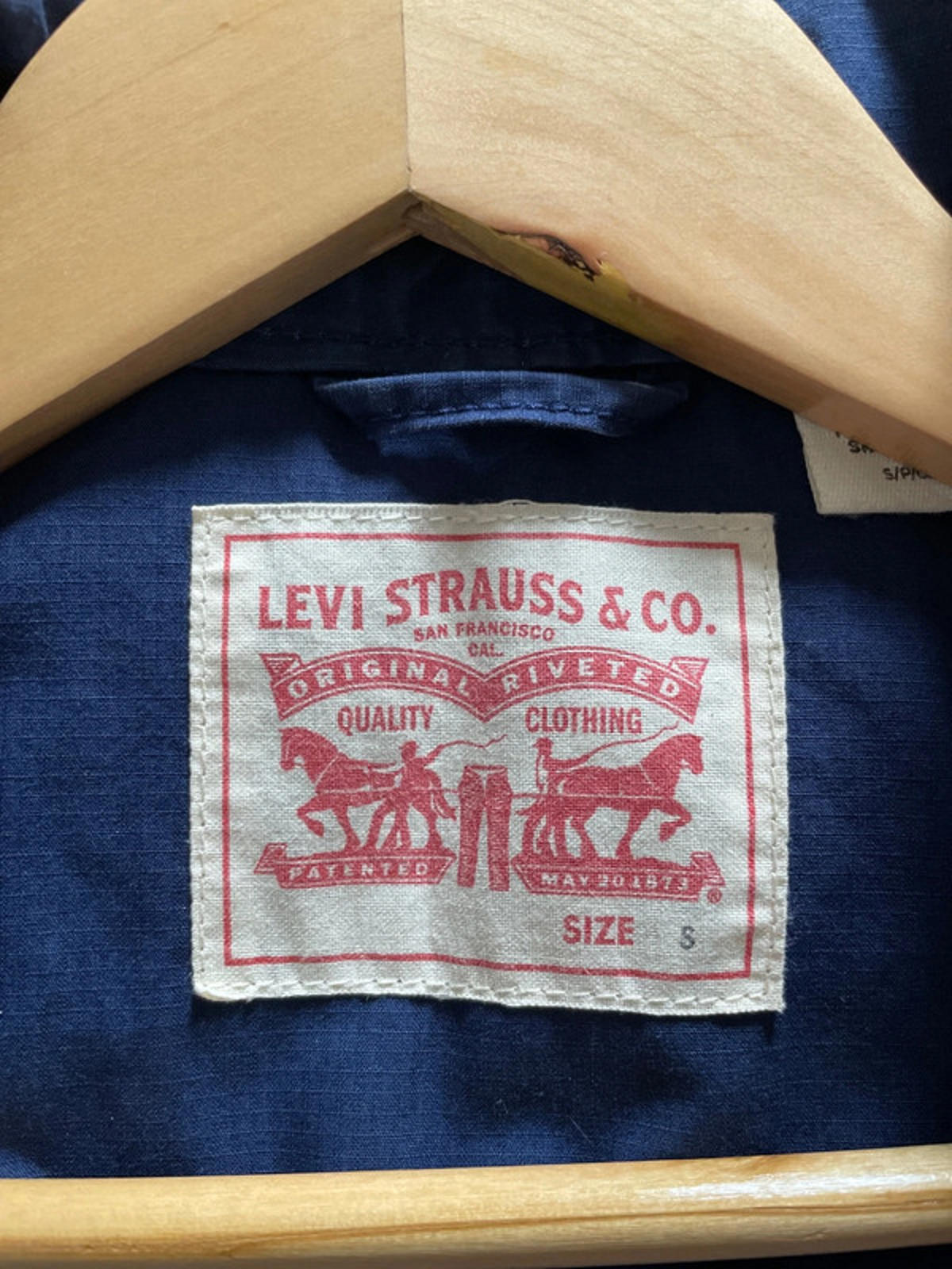 Women’s Levi’s Hooded Parka Jacket Coat In Navy - Small - 2284