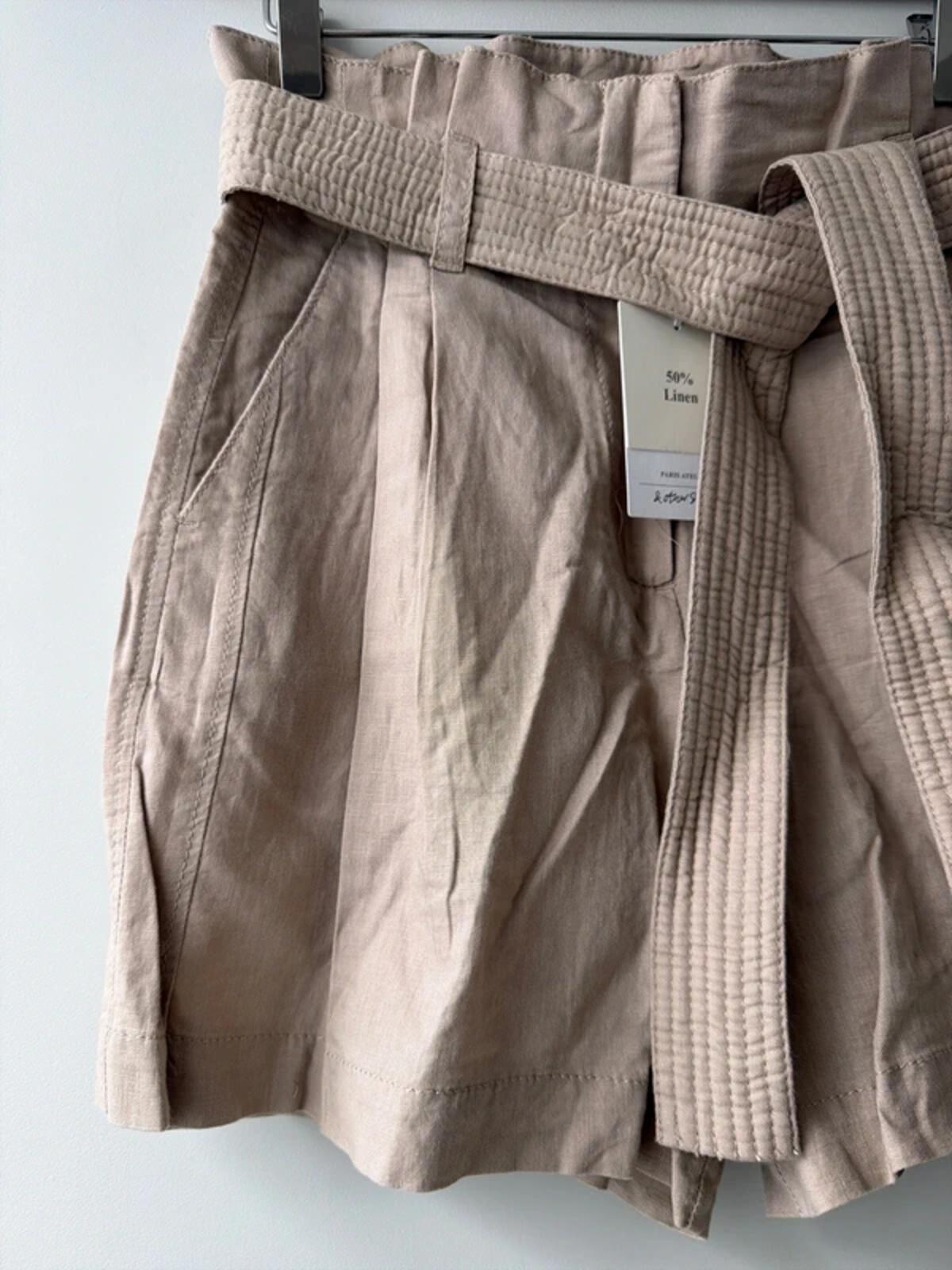 Women’s & Other Stories linen tie front paperbag style shorts - Uk6 - 3444