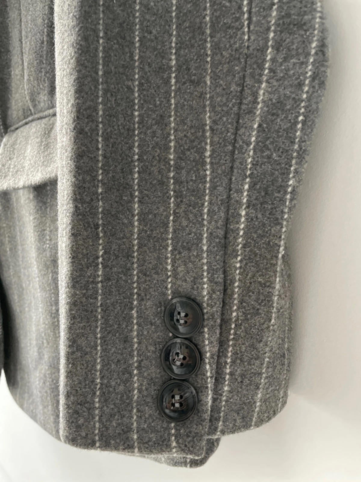 Women’s JDY Pine stripe 100% Wool Oversized Blazer Jacket In Grey - Small - 2331