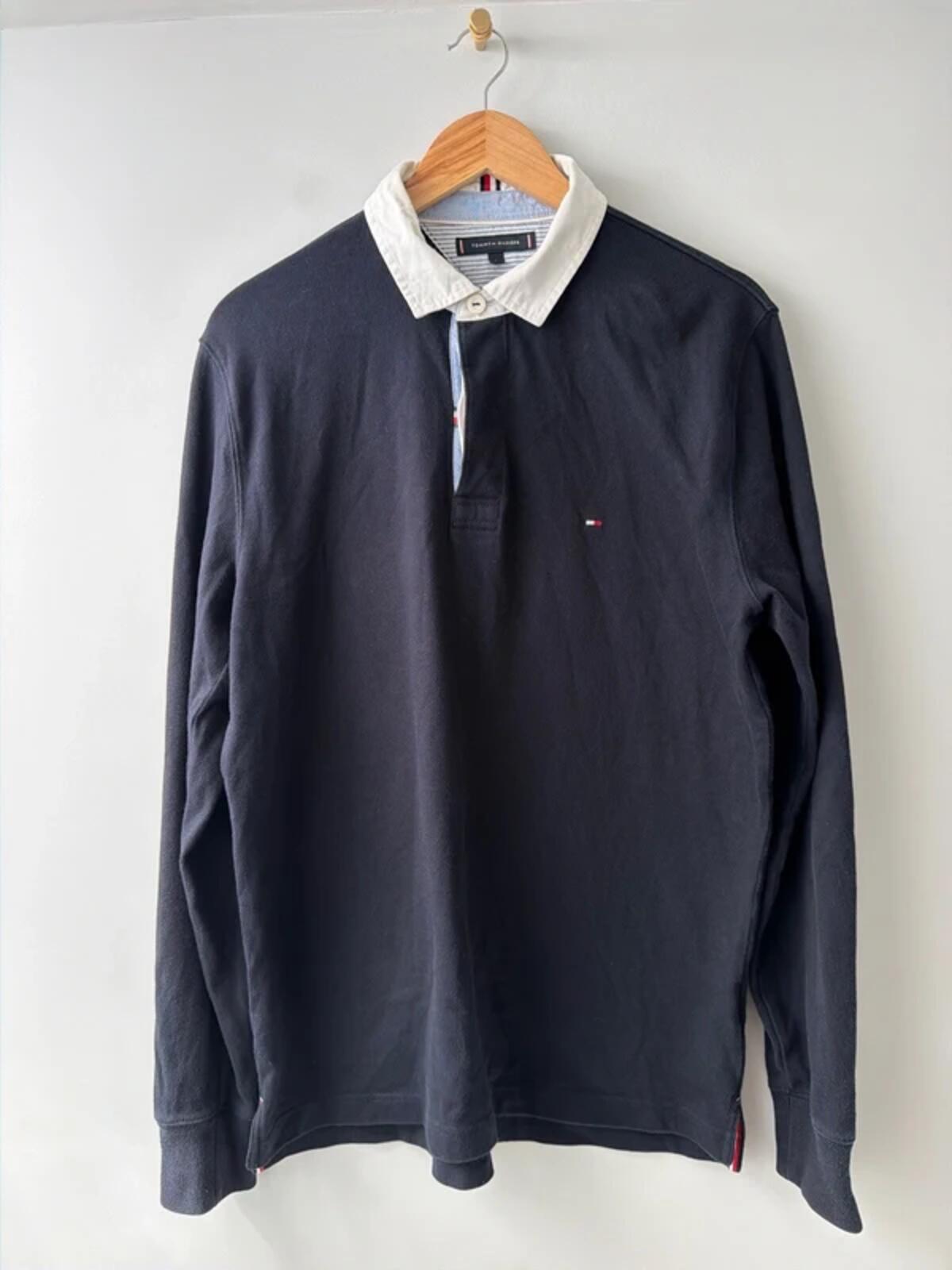 Men’s Tommy Hilfiger Classic Rugby Polo Top In Navy - Large - 3360