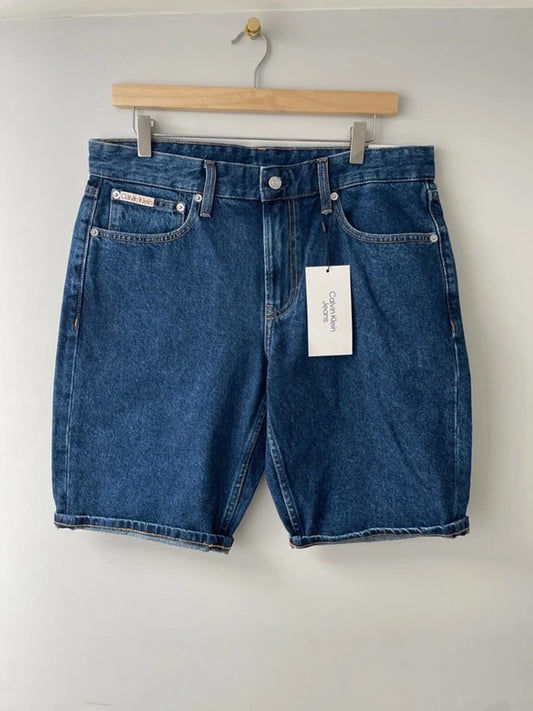 Men’s Calvin Klein Regular Fit Denim Shorts In Navy Blue - W32/L10 - 3141