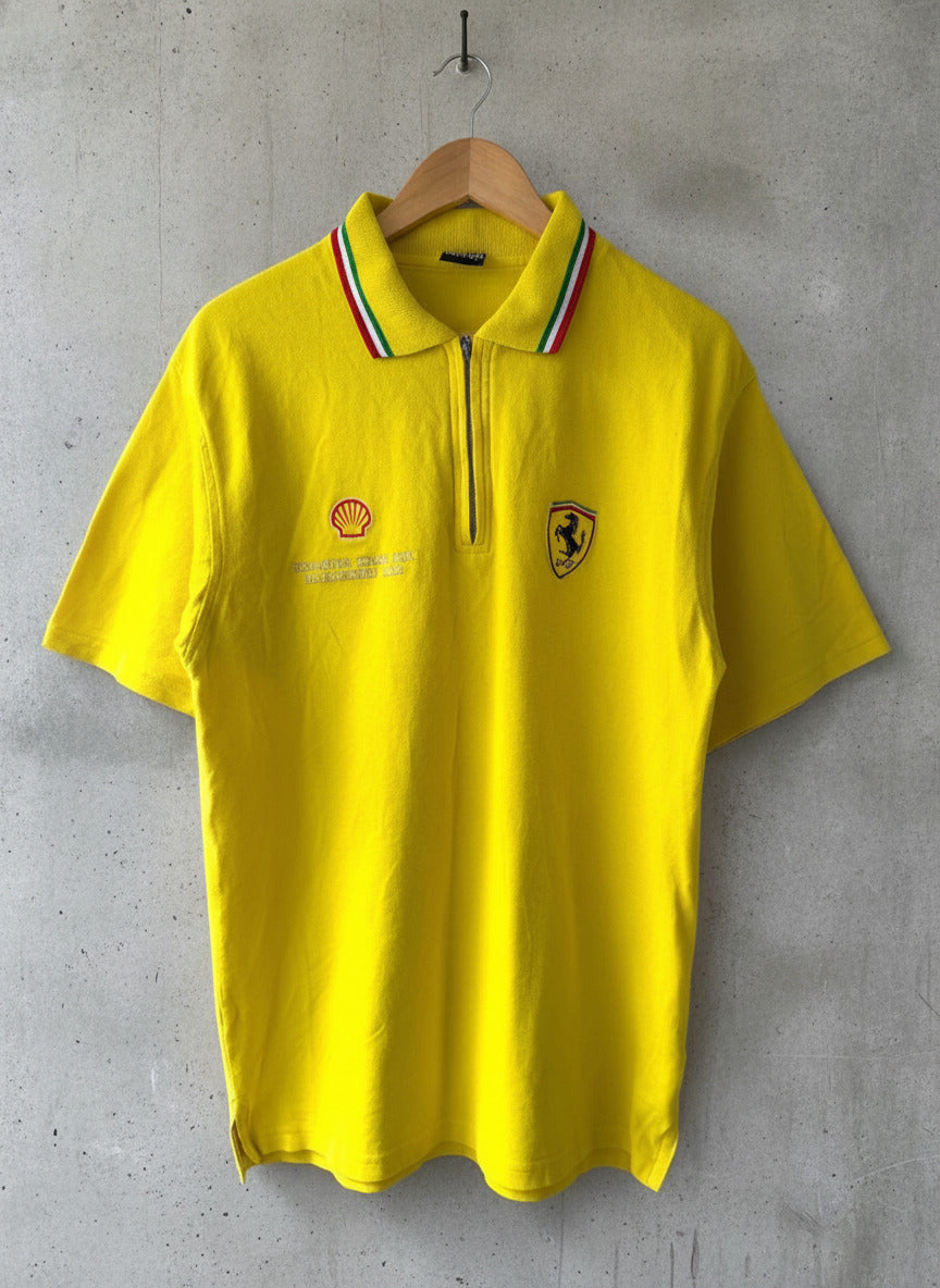 Men’s Vintage Ferrari Hungarian 2000 Grand Prix Polo In Yellow - Large - 3716