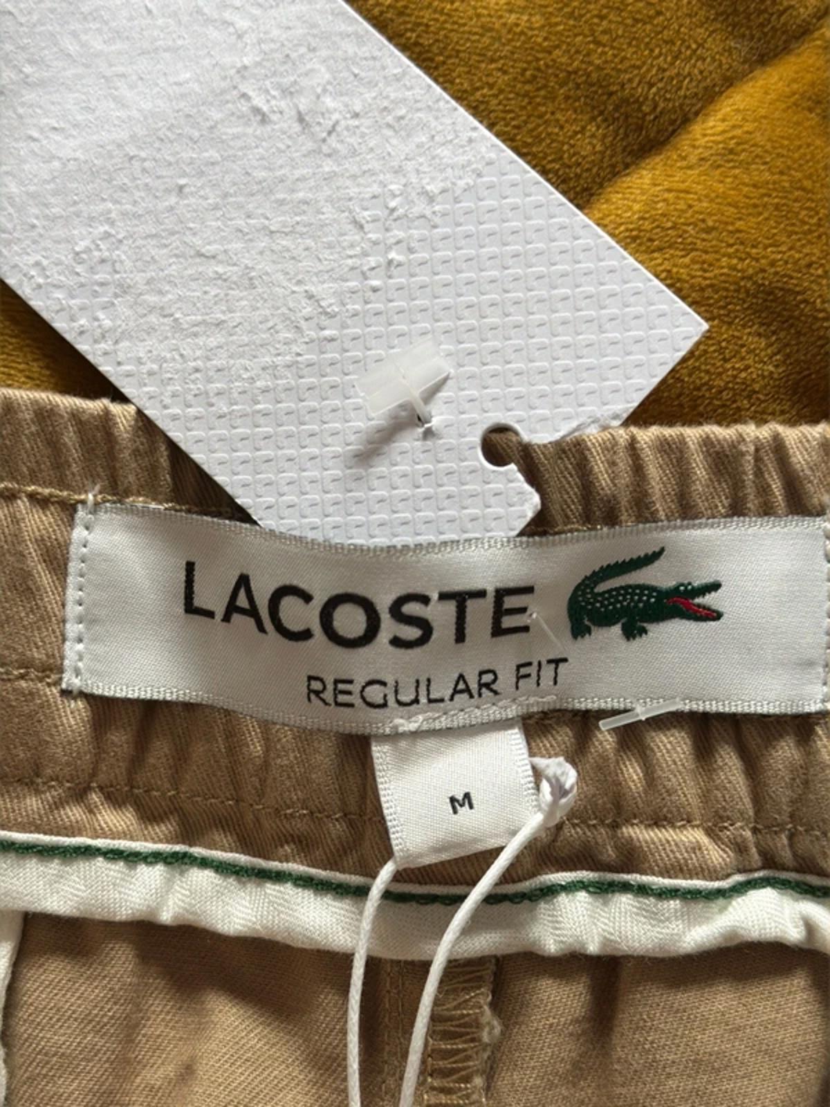Men’s Lacoste Straight Leg Elasticated Waist Chino Trousers In Beige - W32/L30 - 3246