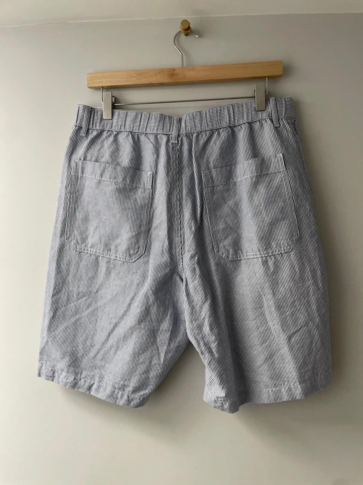 Men’s Uniqlo Linen Stripped Shorts in Light Blue and White - W30-33/L9 - 3167