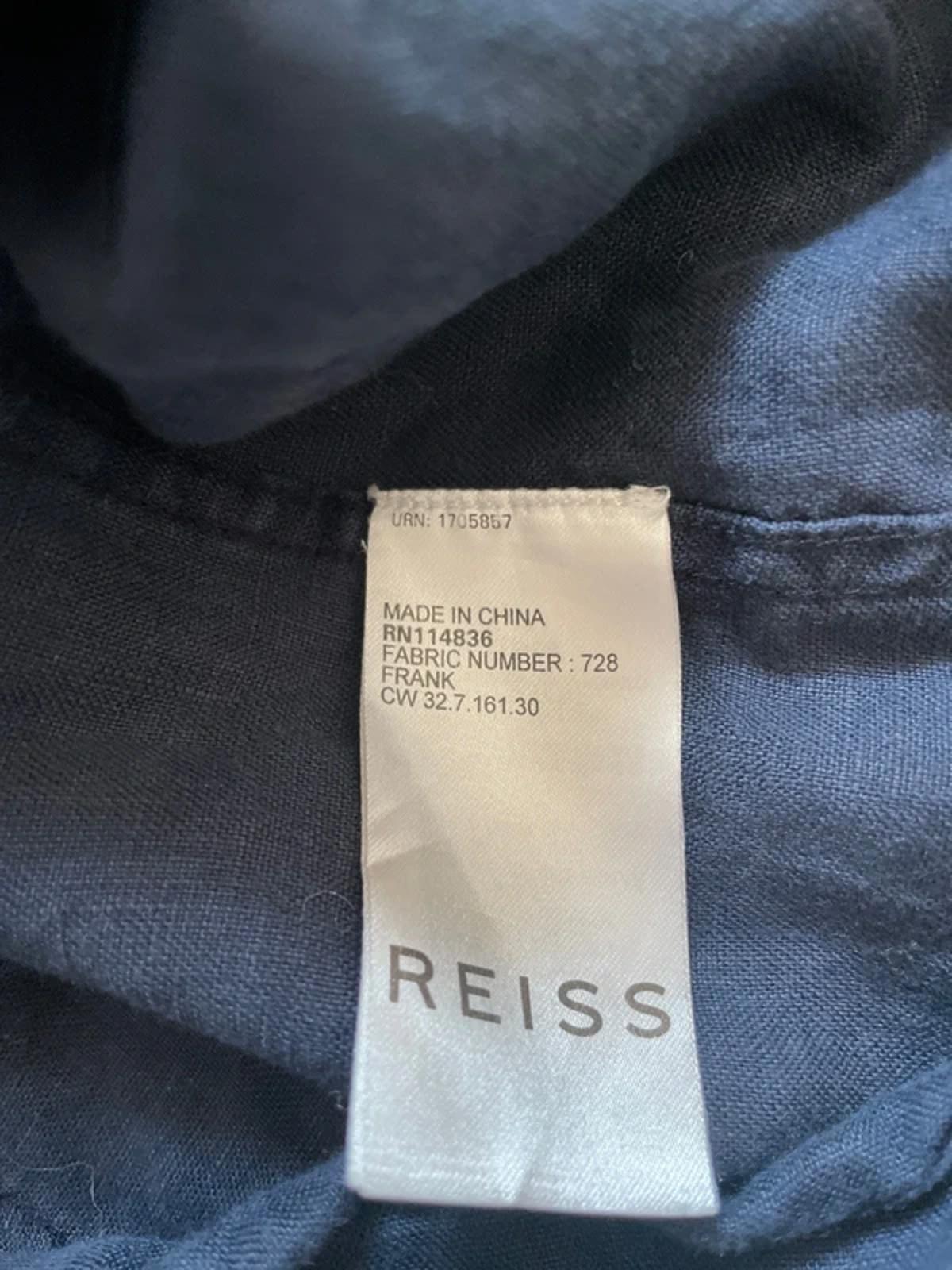 Men’s Reiss Premium Linen Slim Fit Shirt In Navy - Medium - 3077