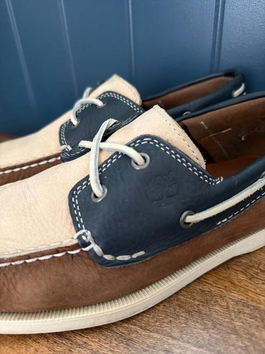 Men’s Timberland Premium leather Classic Boat Shoes In Brown - Uk8 - 3288