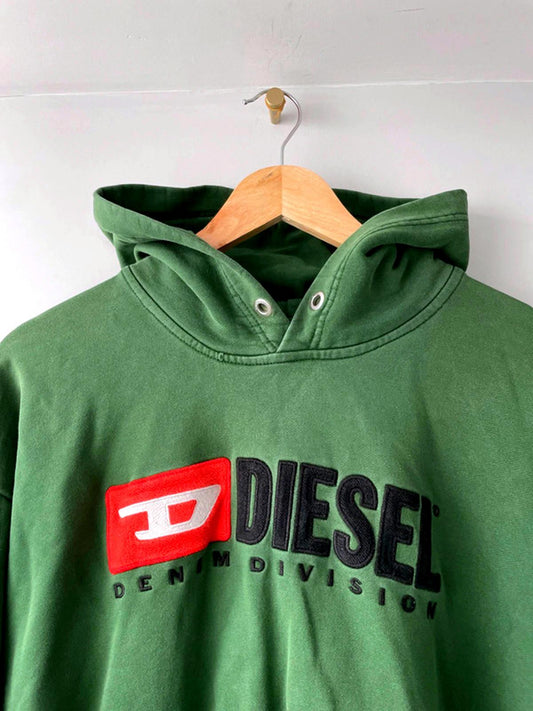 Men’s Diesel Embroidered Premium Logo Oversized Hoodie In Green - Medium - 2140