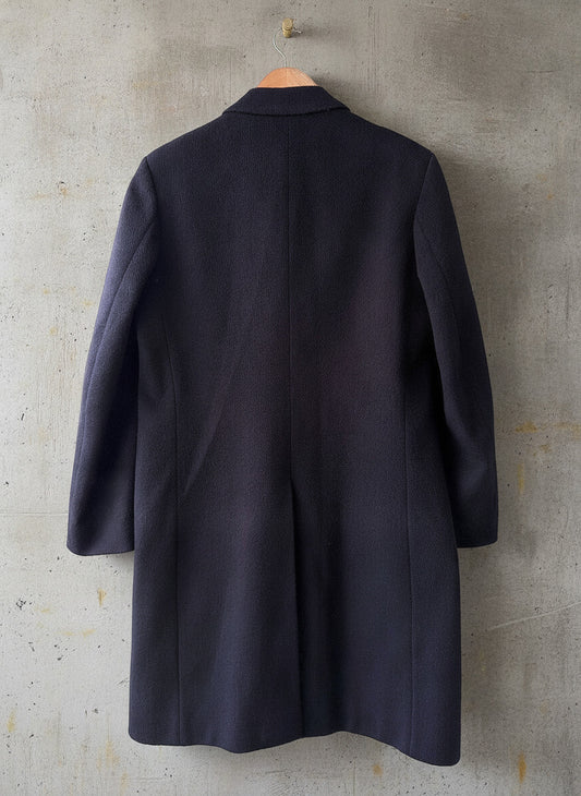 Men's Dunn & Co Made in Britain 100% Wool Overcoat In Dark Navy - Medium - 3786