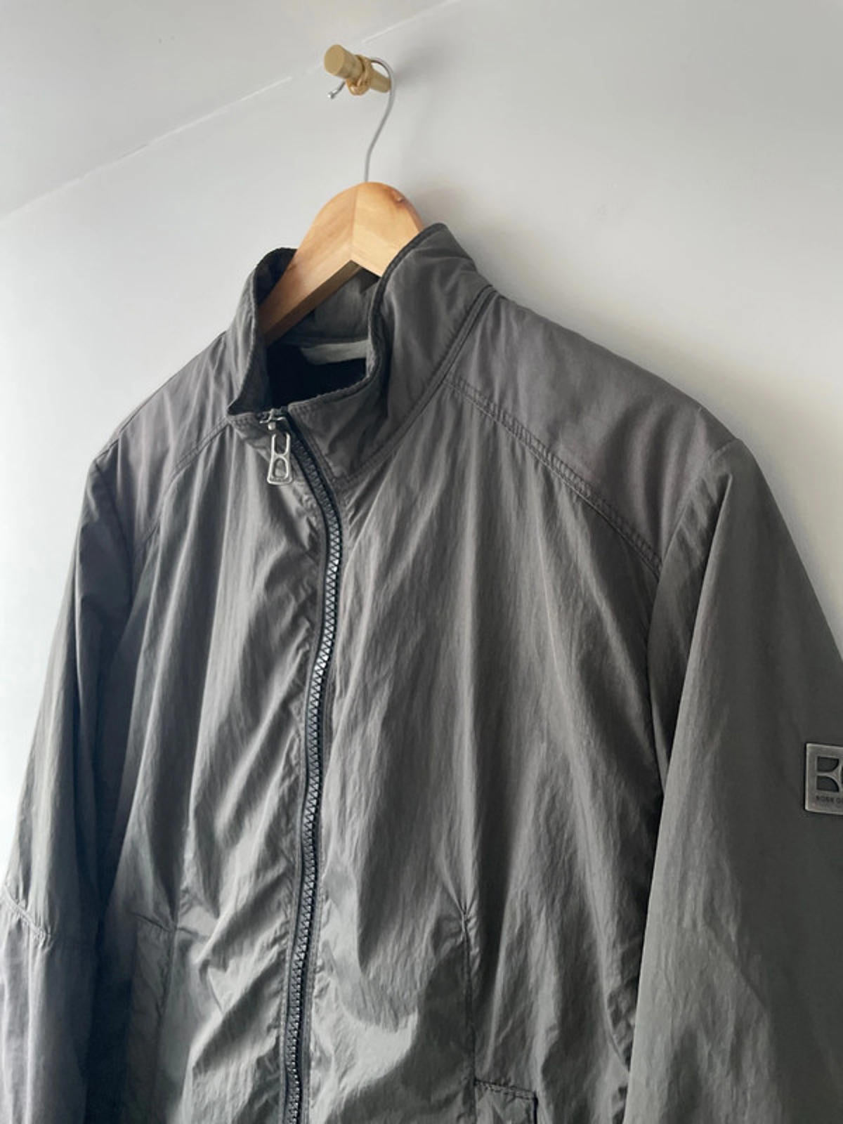 Men’s Hugo Boss Windbreaker Harrington Jacket in Grey - Medium - 2665