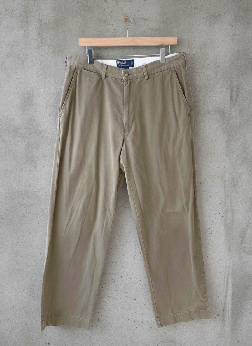 Men’s Ralph Lauren Premium Classic Chino Trousers In Khaki - W35/L30 - 1717