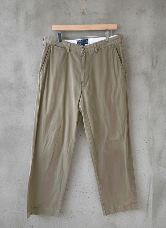 Men’s Ralph Lauren Premium Classic Chino Trousers In Khaki - W35/L30 - 1717