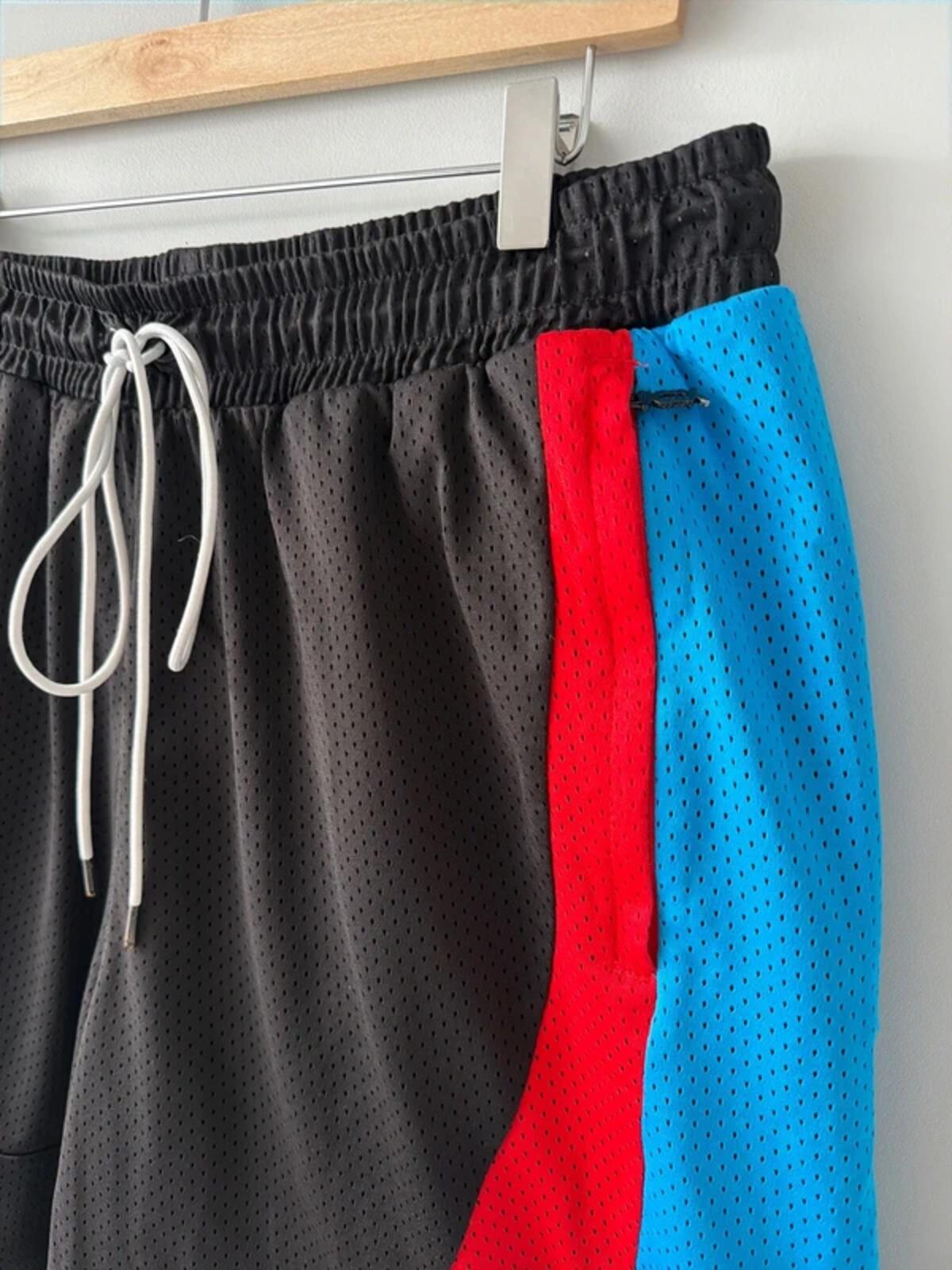 Men’s Puma slashing baggy oversized fit basketball shorts in black - w36 - 3405