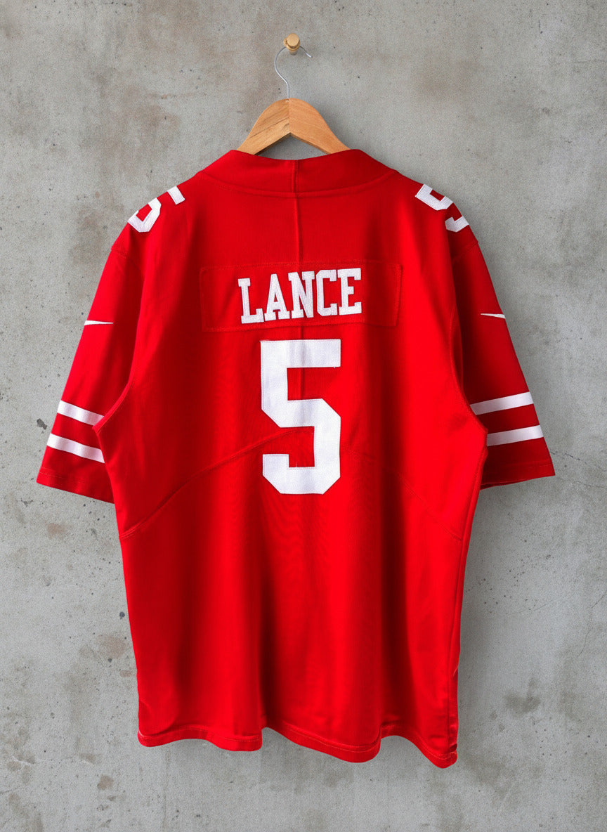 Mens Nike San Francisco 49ers #5 Lance NFL Jersey In Red - Medium - 3605