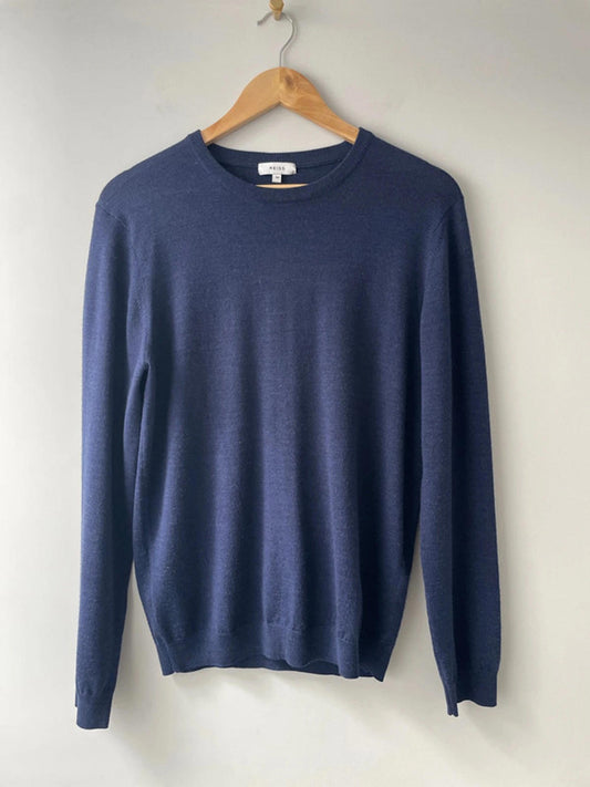 Men’s Reiss 100% Wool Crew Neck Long Sleeve Jumper - Medium - 1900