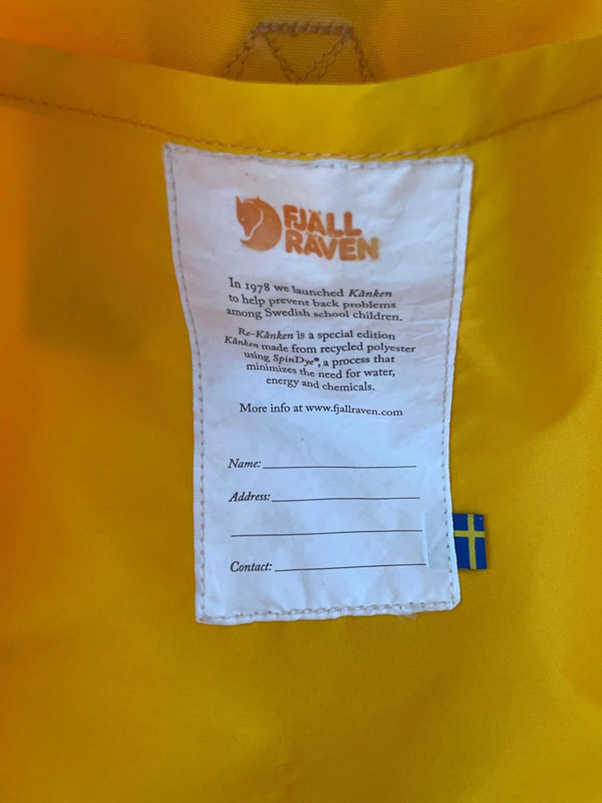 Unisex Fjallraven Kanken Rucksack Backpack In Yellow - 1941