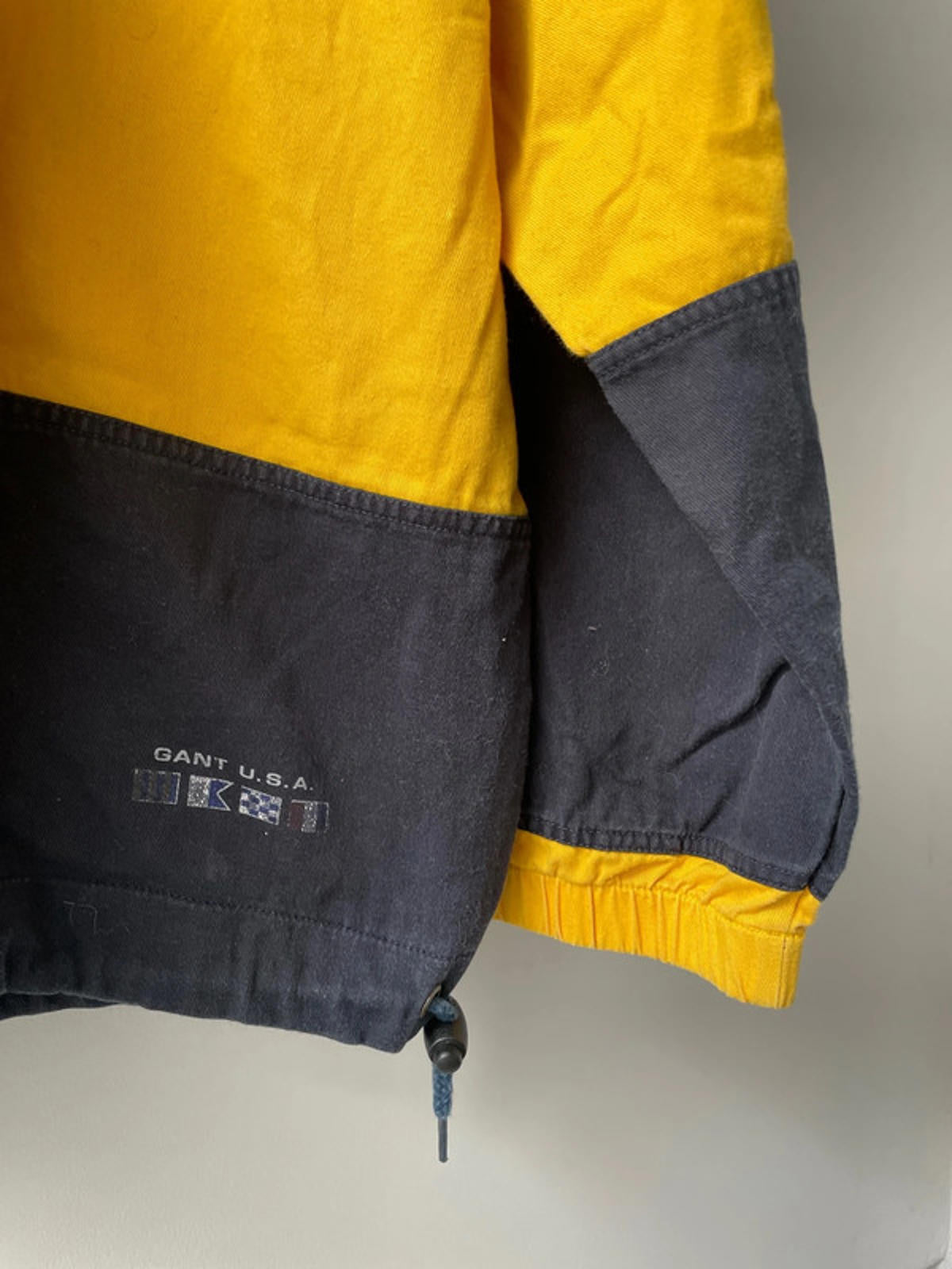 Men’s Gant Oversized Pullover 1/4 Zip Stripped Jacket In Navy/Blue - XLarge - 2214