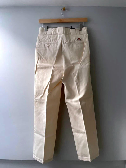 Women’s Dickies Elizaville Straight Leg Chino Trousers In Cream - W26/L29 - 3007