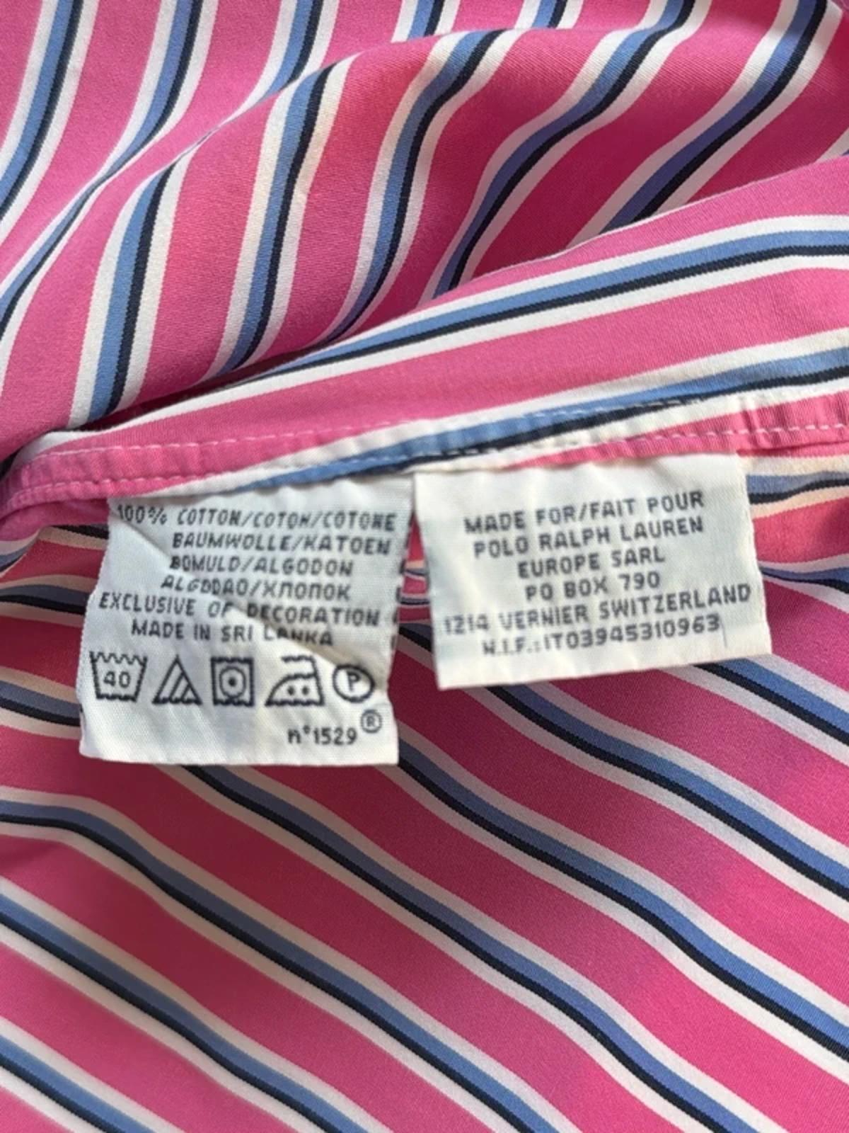 Men’s Ralph Lauren Custom Fit Stripped Oxford Shirt In Pink - Large - 3192