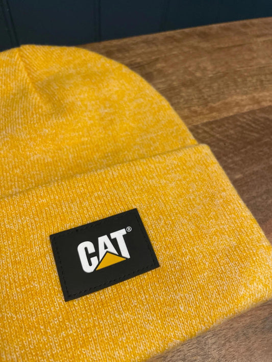 Men’s Cat WWR Label Beanie Hat In Yellow - 2602