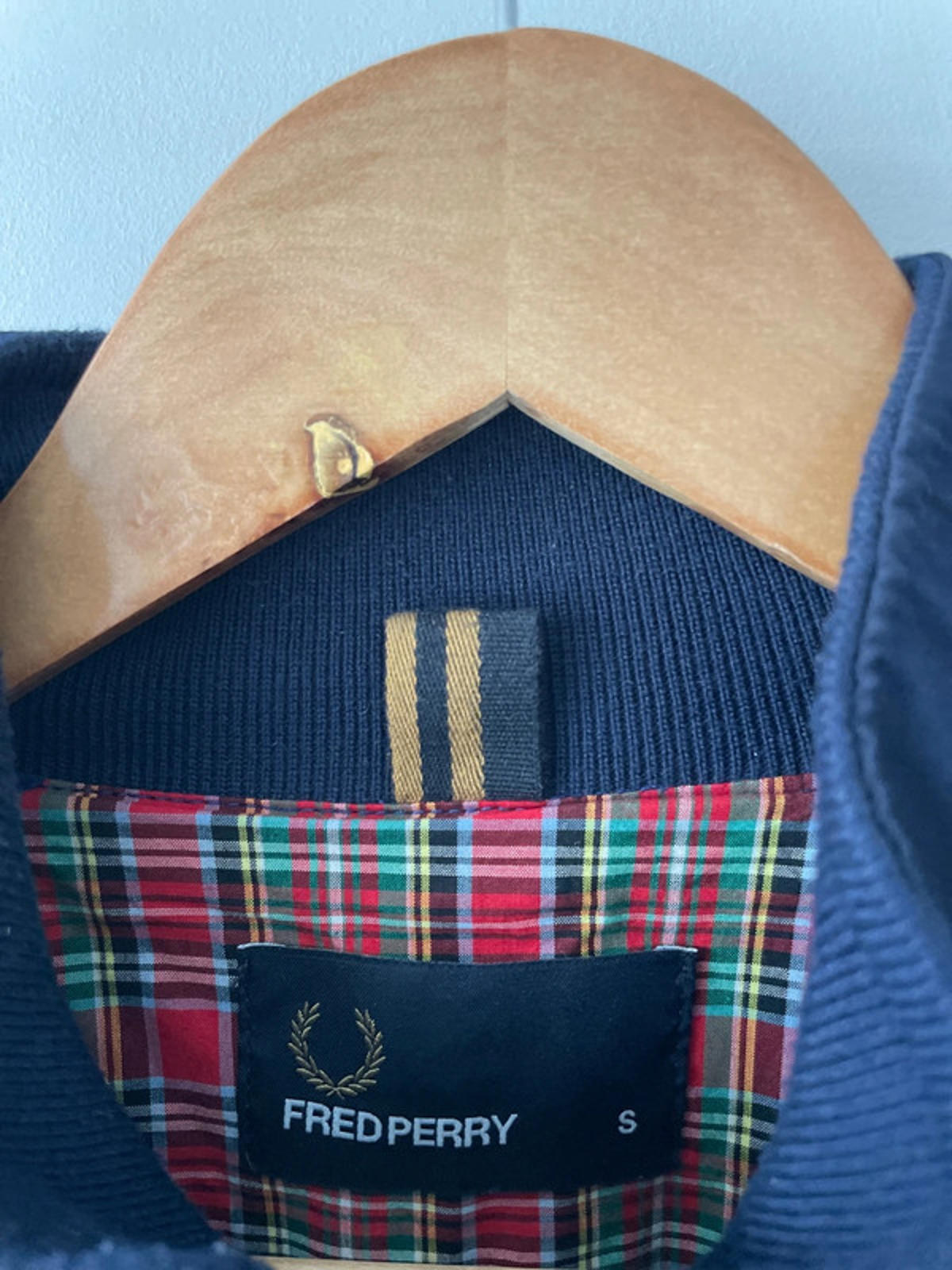 Men’s Fred Perry Premium Harrington Jacket Coat In Navy - Small - 2116