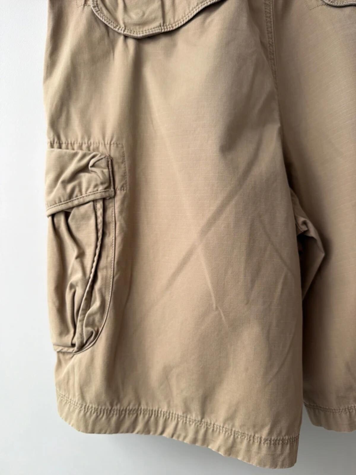 Men’s cargo combat baggy fit shorts in beige - W36 - 3404