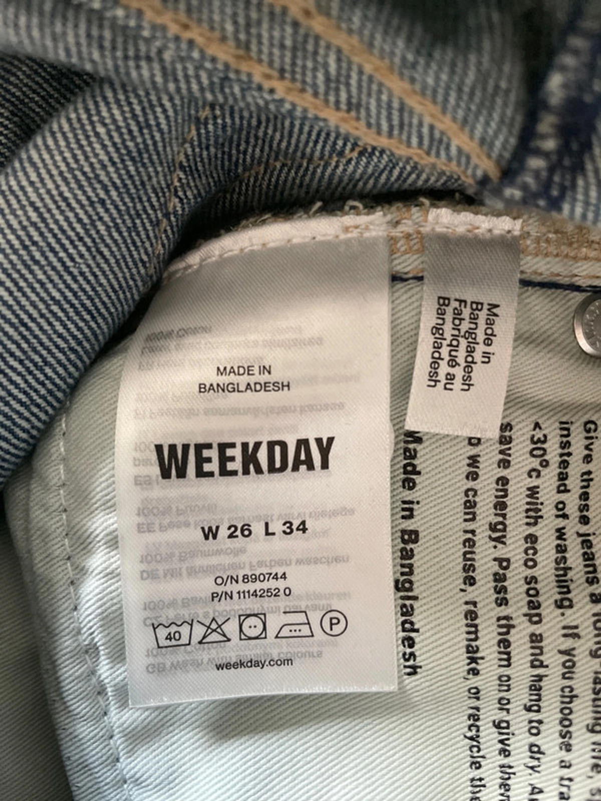 Women’s Weekday Astro Loose Baggy Fit Jeans in Blue - W26/L34 - 2485