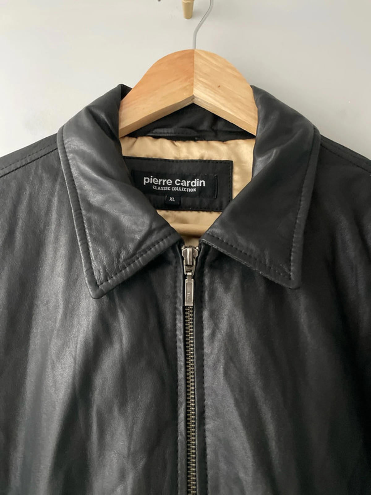 Men’s Pierre Cardin Premium Soft Leather Harrington Jacket In Black - XLarge - 2552