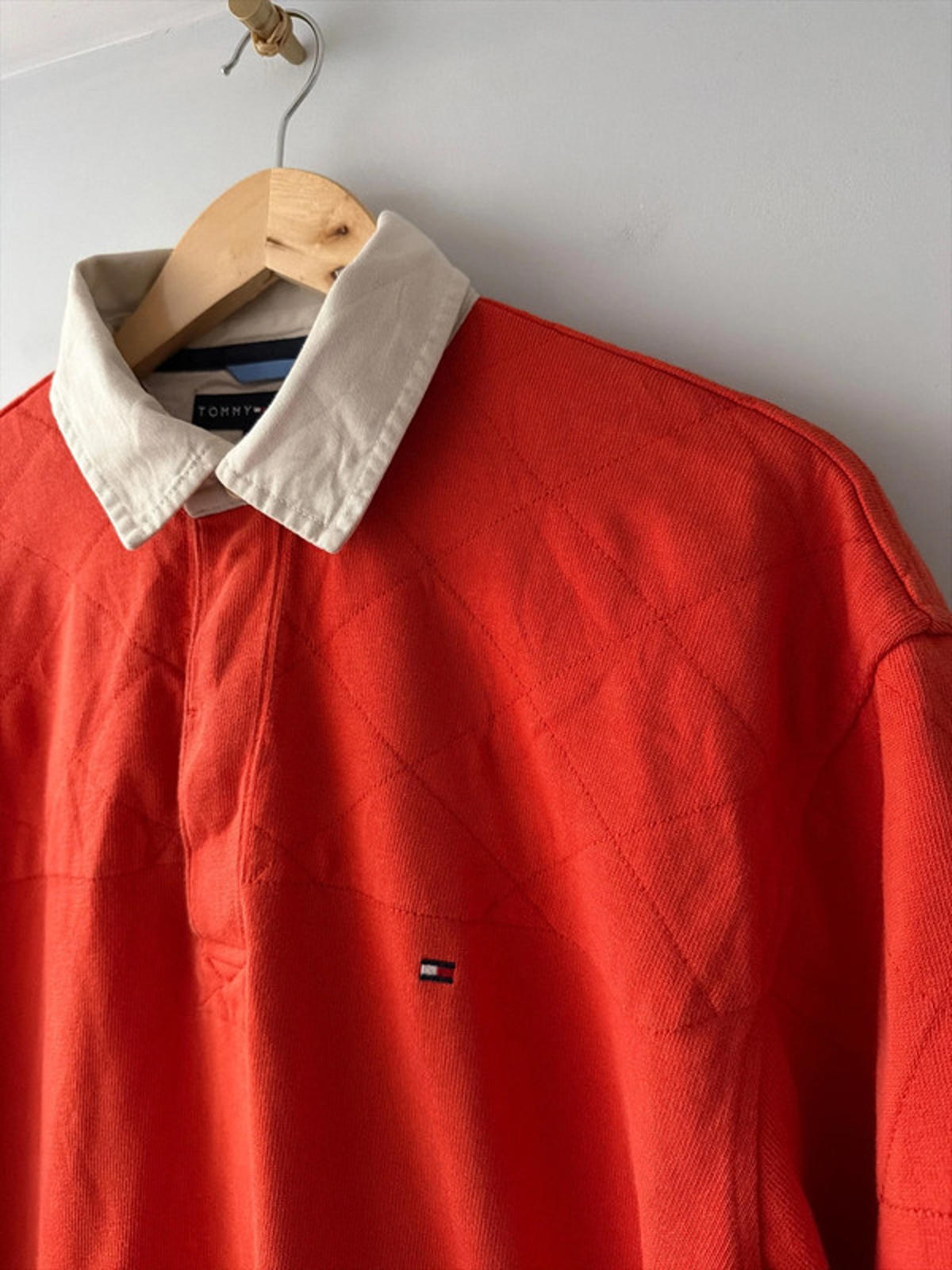 Men’s Tommy Hilfiger Clasic Rugby Polo Top In Red - Medium - 2687