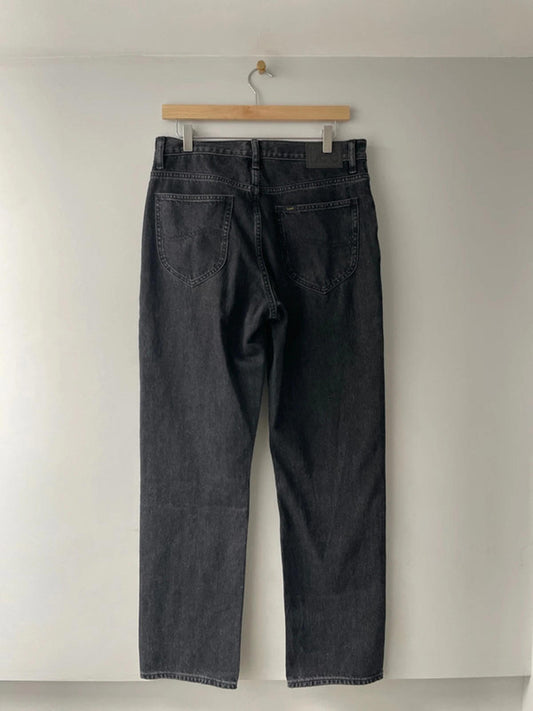Mens Lee Relaxed Straight Fit Jeans In Black - W32/L32 - 2344