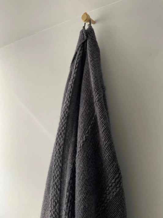 Women’s Cozy Fringed Shawl/Shrug in Charcoal Grey - 2571