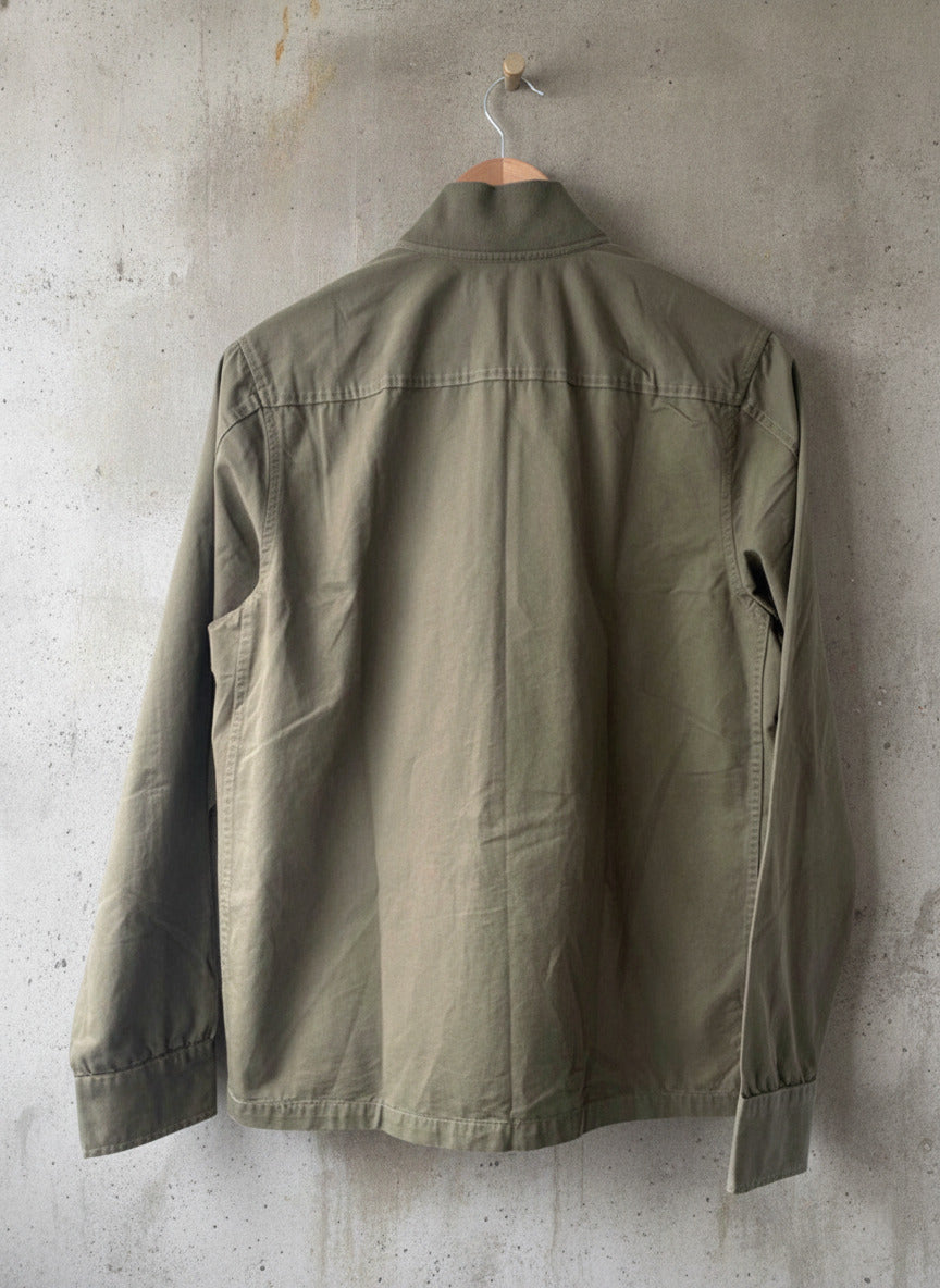 Men’s Fred Perry Zip Through Bomber Jacket Coat In Khaki - Small - 2057