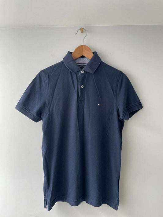 Men’s Tommy Hilfiger Slim Fit Navy Polo Top - Small - 1595