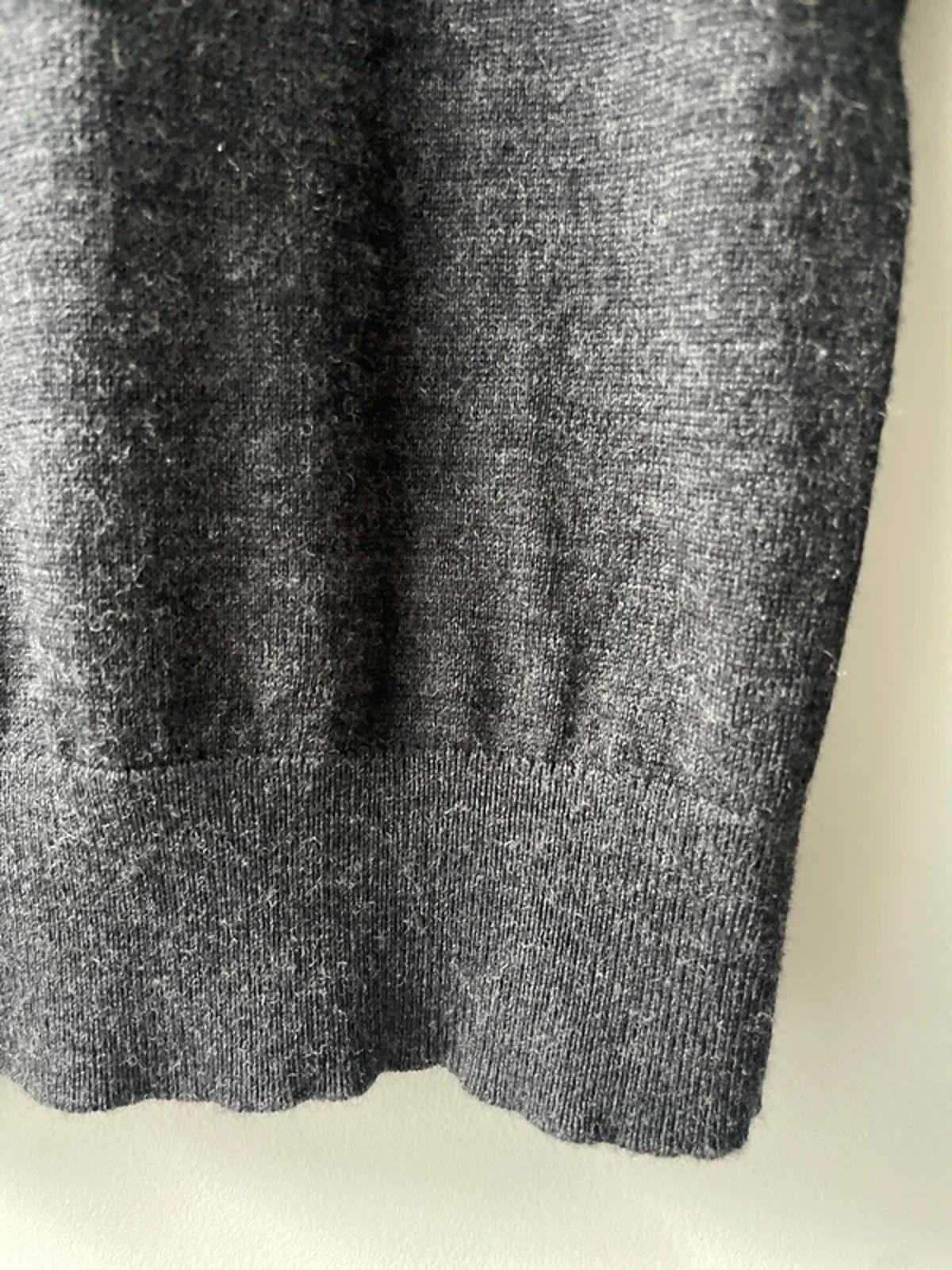 Men’s Reiss 100% Merino Wool Long Sleeve Knitted Polo Top In Grey - Small - 2904