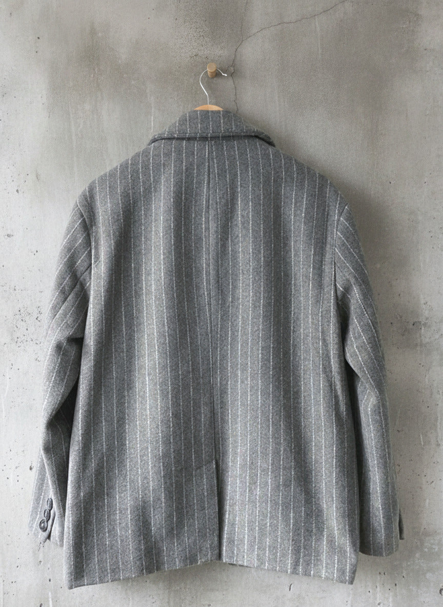 Women’s JDY Pine stripe 100% Wool Oversized Blazer Jacket In Grey - Small - 2331