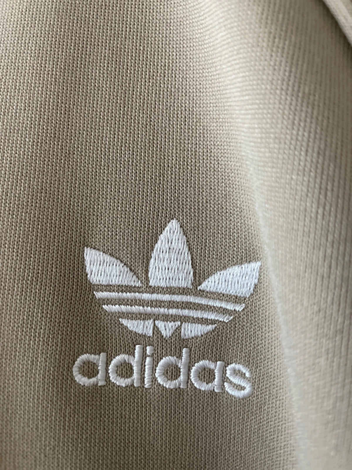 Women’s Adidas Track Jacket Full Zip In Beige - Medium - 2537