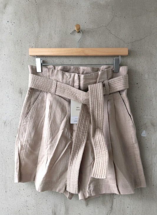 Women’s & Other Stories Linen High Waisted Tie Front Style Shorts - Uk6 - 3444
