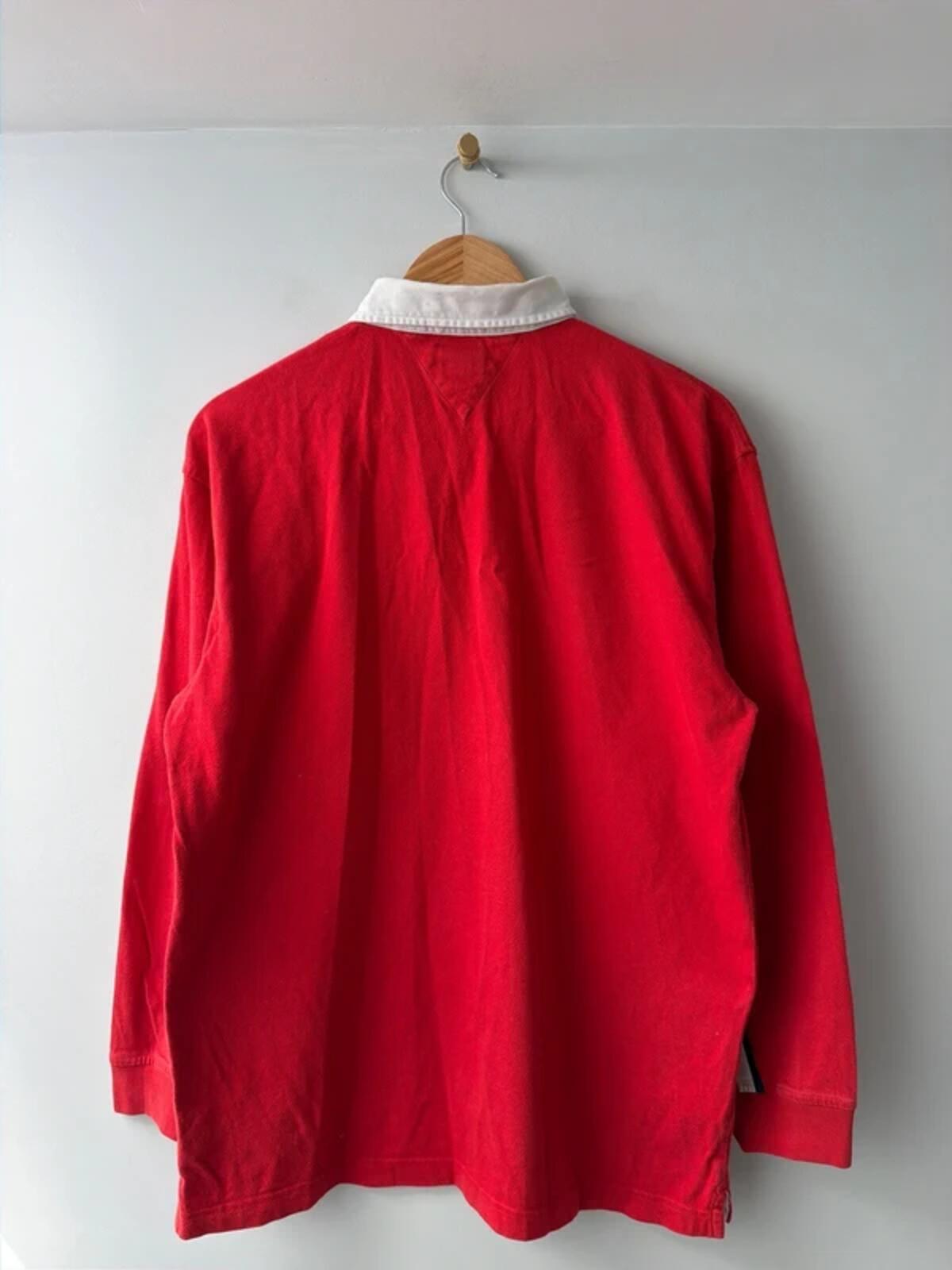 Men’s Tommy Hilfiger classic rugby polo top in red  - xlarge - 3469