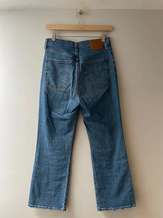 Women’s Levi’s High Waisted Ribcage Crop Boots Fit Jeans In Navy - W27/L27 -2760