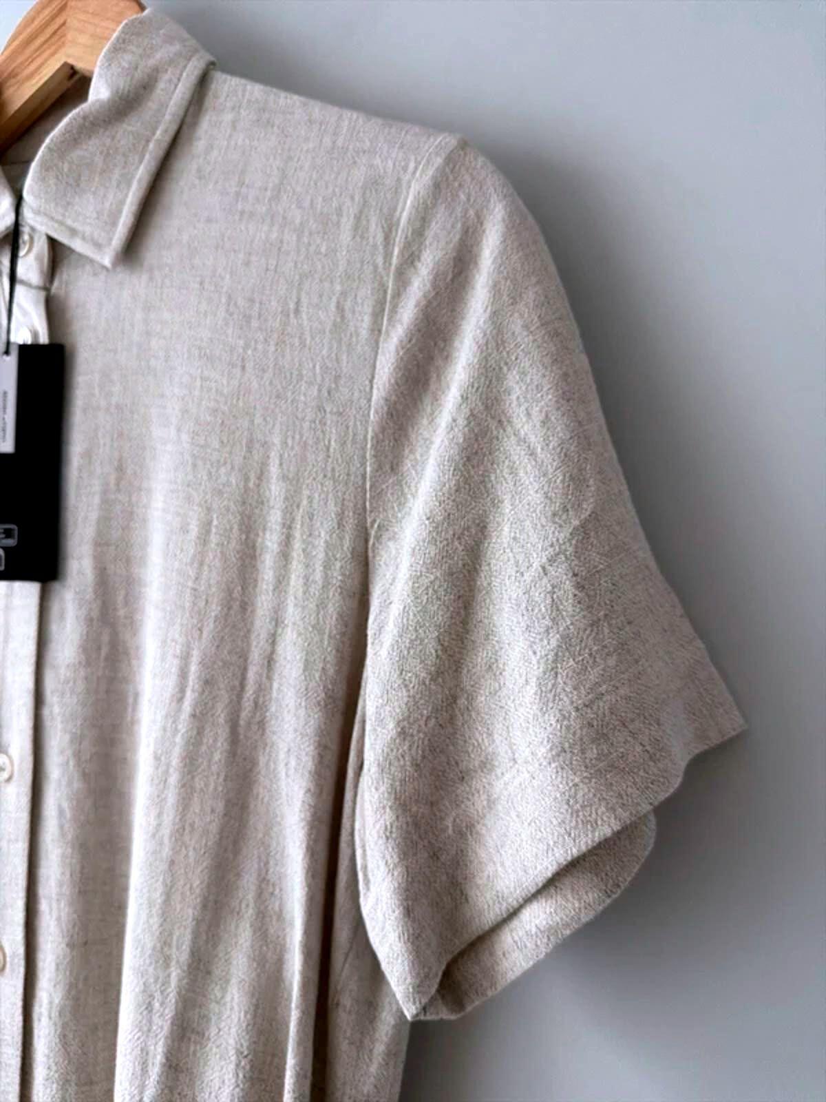 Women’s Weekday Carla Premium Linen Dress In Beige - XSmall - 3214